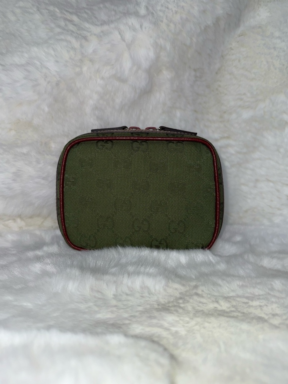 Gucci Green and Bordeaux Cosmetic Case